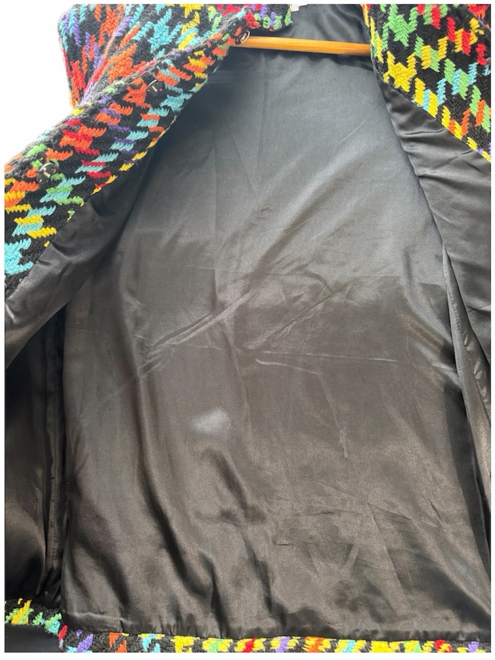 Lola + The Boys Rainbow Houndstooth Oversized Jacket Coat Size 10 - Picture 9 of 12